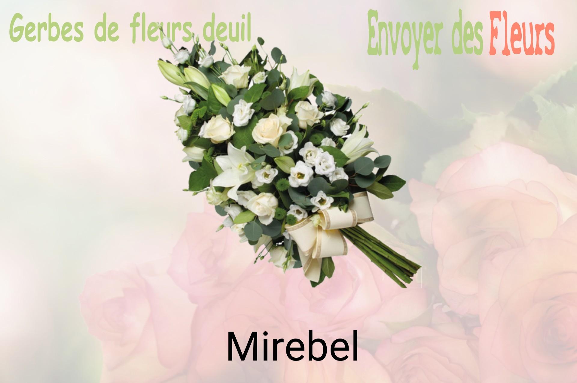 Gerbe de fleurs de deuil livrée à Mirebel